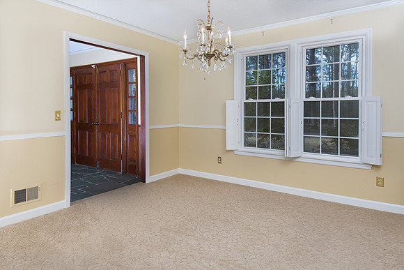 Dining Room. Slate floor in Foyer with double doors