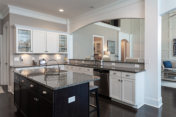 Kitchen opens to family room
